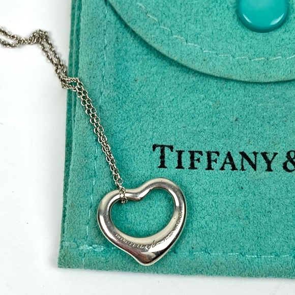 Tiffany & Co Elsa Perretti Open Heart Small Necklace - Picture 1 of 10